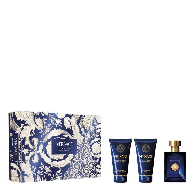 Versace Cofanetto Regalo Dylan Blue Pour Homme Eau De Toilette 50 ML, Doccia Gel 50 ML E Dopobarba Balsamo 50 ML