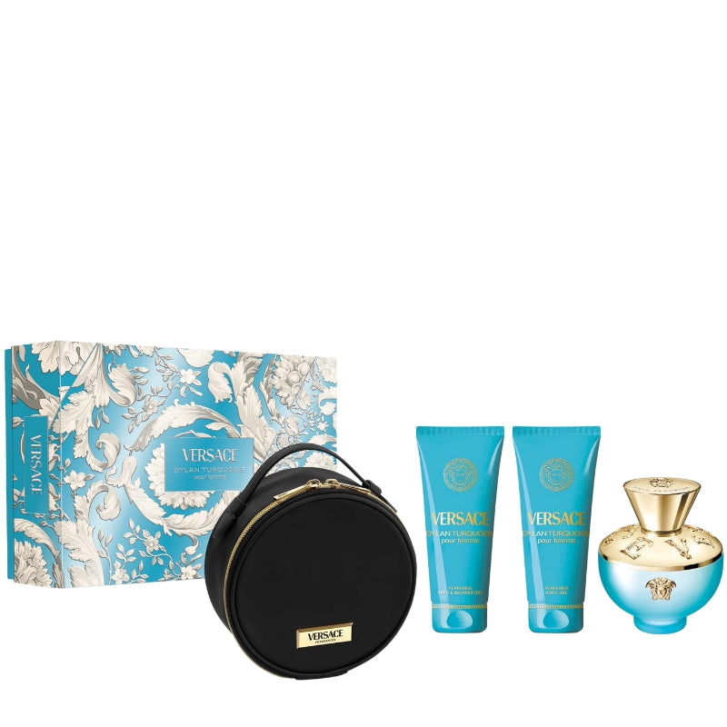 Versace Cofanetto Regalo Dylan Turquoise Eau De Toilette 100 ML, Doccia Gel 100 ML, Latte Corpo 100 ML E Beauty