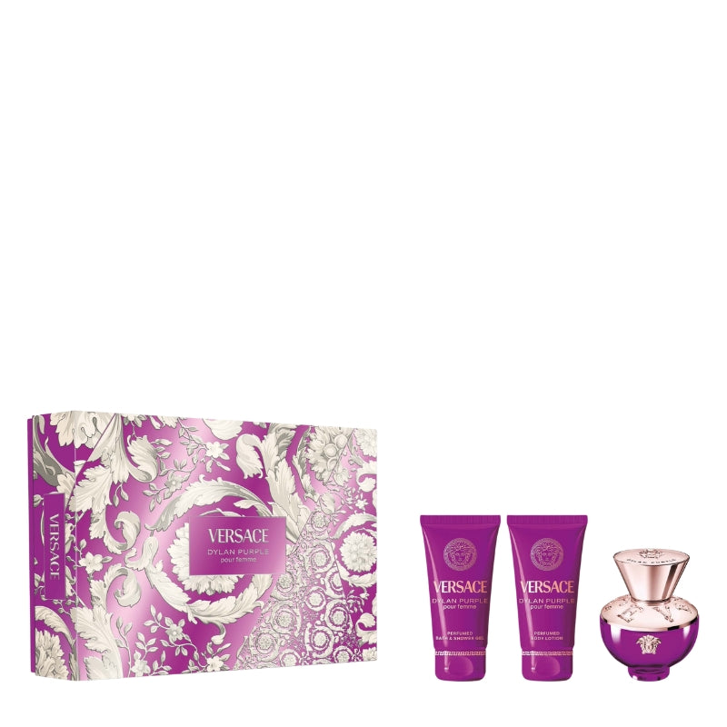 Versace Cofanetto Regalo Dylan Purple Eau De Parfum 50 ML, Doccia Gel 50 ML E Latte Corpo 50 ML