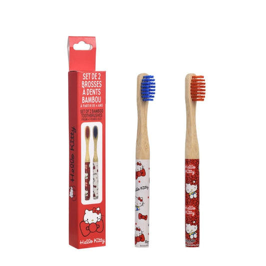 Hello Kitty Kit 2 Spazzolini Setole Bamboo