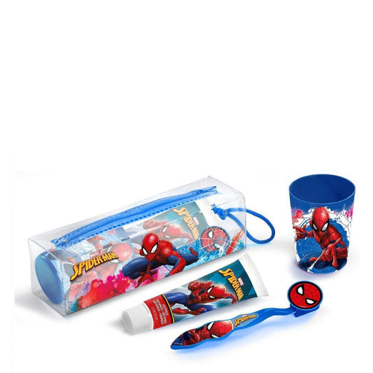 K§D Spiderman Kit Spazzolino, Dentifricio e Bicchiere