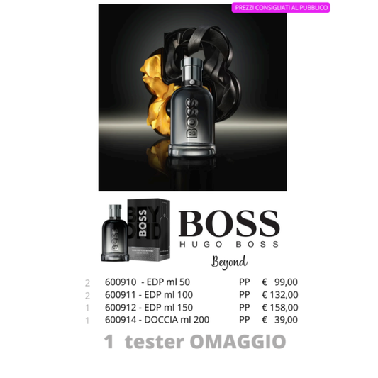 Pacchetto TESTER Boss Bottled Beyond Eau De Parfum 50-100-150ml + gel doccia