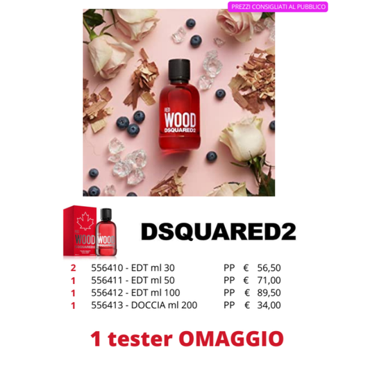 Pacchetto TESTER Dsquared Red Wood Pour Femme