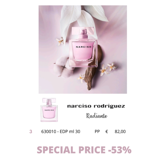 Pacchetto SPECIAL PRICE Narciso Rodriguez Radiante Eau de Pafrum 30ml