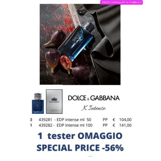 Pacchetto SPECIAL PRICE CON TESTER Dolce & Gabbana K Intense Eau de Parfum Intense